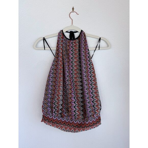 NWT Ramy Brook Adda Zig Zag Open Knit Halter Top in Soho Multi Size Medium - Picture 9 of 16